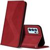 ZONNAVI Cover per Oppo Reno 6 5G, Flip Custodia Pelle PU con [Slot Cart] [Supporto Stand] [Magnetica], Cover a Libro Portafoglio per Oppo Reno 6 5G (Rosso)