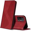 ZONNAVI Cover per Xiaomi Mi 11T / Xiaomi Mi 11T PRO, Flip Custodia Pelle PU con [Slot Cart] [Supporto Stand] [Magnetica], Cover a Libro Portafoglio per Xiaomi Mi 11T 5G / 11T PRO 5G (Rosso)