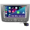 Hexinex Autoradio per Alfa Romeo Mito (2008-2019) Android 13 Car Radio con CarPlay Android Auto GPS BT Comandi al Volante FM RDS + Fotocamera Posteriore (2+64GB)