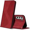 ZONNAVI Cover per Samsung Galaxy S21 5G, Flip Custodia Pelle PU con [Slot Cart] [Supporto Stand] [Magnetica], Cover a Libro Portafoglio per Samsung Galaxy S21 5G (Rosso)