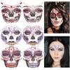 HOWAF 6 Brillantini Viso Halloween, Brillantini Adesivi Strass Adesivi Tatuaggi Halloween Viso Cranio Dia de Los Muertos Glitter adesivi viso per Dia de Los Muertos Costume halloween Decorazioni, A
