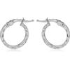 Tuscany Silver Orecchini a cerchio da donna in argento sterling con motivo inciso da 13.5 mm