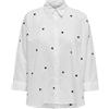 ONLY Onlnew Lina Grace LS EMB - Maglietta Noos Wvn, Bianco, XL