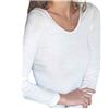 GICIPI Maglia Intima Donna Manica Lunga 494 Lana E Seta, Bianco, 6