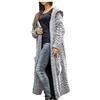 Generisch Cardigan da donna, lungo, elegante, con cappuccio, traspirante, da donna, lungo, lavorato a maglia grossa, con tasche, leggero, maglione da donna, per la transizione, grigio., M