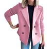 Generic Cappotto casual da donna con maniche patchwork lavorato a maglia con risvolto, maglione lavorato a maglia autunnale, maglione blazer doppio petto patchwork pisello, rosa, 5XL