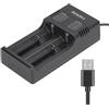 REACELL Caricabatterie 18650, Universale Carica Batteria a Ricarica Rapida per Batteria Ricaricabile Li-ion 3,7 V 18650 18490 18350 17670 17500 16340 14500 con Cavo USB