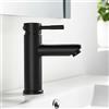 kisimixer Rubinetto Bagno Lavabo Monocomando Miscelatore Lavabo Bagno, Acciaio Inossidabile 304, Monoforo, Nero