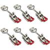 SOTECH Set di 6 blocchi di tensione JUNKER M6 (forza di tenuta 220kg, bloccabile) Blocco a leva regolabile in acciaio inox SS304