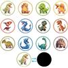 Gosknor 24pz Adesivi Magici Vasino, Adesivi Riutilizzabili per Vasino Adesivi per Obiettivi per Vasino Adesivi per Bersaglio per WC Adesivi per Pipì Che Cambiano Colore per Bambini (Dinosauro)