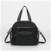 Mimi Mua BORSA BAULETTO IN NYLON CON DETTAGLI IN PU NERO