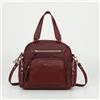 Mimi Mua BORSA BAULETTO IN NYLON CON DETTAGLI IN PU BURGUNDY