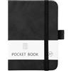 Nayubo A7 Tasca Notebook per la scrittura 200 pagine portatile Piccolo Journal Notebook con cinturino elastico Mini Notepad per il lavoro di viaggio quotidiano Journal (nero)