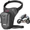 YYTECH Borsa da gamba per moto, borsa da gamba per uomo e donna, impermeabile, con guscio rigido e marsupio da moto, con regolabile per corsa, ciclismo, moto, Nero, unisex