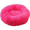 munufe Cuccia per cani e gatti a forma di ciambella, morbida e soffice, auto-riscaldante, lavabile, con fondo antiscivolo, taglia media, per gatti e cani (rosso rosa, 40 cm)