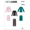New Look Cartamodello UN6815A per top e gonna da donna in due lunghezze A (10-12-14-16-18-20-22)