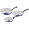Lagostina Nettuno, Set Padelle Antiaderenti Ø 20/24/28 cm, 3 Pezzi | Corpo in Alluminio 100% Riciclato, Rivestimento Mineralia, Indicatore di Calore Thermo-Signal, Manico Rivettato, Induzione