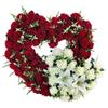 DRW Cuore Doppio Fiori Artificiali Bianco e Rosso per Cimiteri, Sepolture, Matrimonio 12x58x53 cm