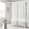 Whoiy - Tenda da doccia trasparente, tenda da bagno, 240 x 200 cm, Peva, motivo fiori e fiocchi di neve, bianca, tende da doccia lavabili, per la casa, dormitori, antimuffa