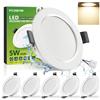 Forepin Faretti LED da Incasso per Cartongesso, 5W 450LM Luci da Soffitto Interno, Luce Neutro 4000K Ultrasottili IP44 Faretto Led Incasso per Bagno, Diametro Foro Ø68-80mm, AC 220-240V, Set di 6