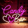 OYCGZV Candy Bar - Targa al neon per caramelle, a LED, da parete, con chiusura al neon, con USB, per matrimoni, decorazione da tavolo, caffè, ristorante, compleanni, altri eventi