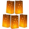 PPGGOPP Sacchetti di Luce di Carta 24Pcs Sacchetti Luminari,Sacchetti di Candela Sacchetti di Candela Resistenti,riutilizzabili,Sacchetti di Carta Decorazioni per Natale Matrimonio San Valentino