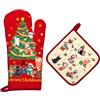 Arquiel Guanti Da Forno Presina Set Di 2 Natale, Gatto Dell'Albero Cotone Addensare Guanti Da Forno A Microonde, Presine Da Cucina Morbida Resistenti Al Calore Per Arrostire, Cuocere Decorativo Regalo