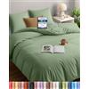 Utopia Bedding Copripiumino Una Piazza e Mezza - Microfibra Copripiumino 200x200cm + Federe 80x80cm (Verde Salvia)