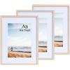 LYYYYX Cornice portafoto in legno A3, 29,7 x 42 cm, con cornice in MDF, DIN A3, set da 3 pezzi, per certificati, foto, poster, puzzle