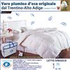 FacilCasa Piumone Letto Singolo Invernale in Piuma D'oca 155x200 cm, Originale Trentino Alto Adige, Piumino Letto Singolo Caldo 100% Vera Piuma D'Oca Naturale, Garanzia Marchio Daunex, LAUNEN TIROL