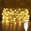 EvaStary USB LED stringa luce, 10M 100LED rame filo stringa luci, camera da letto impermeabile catena decorativa luce per fai da te Natale, giardino, festa, decorazione matrimoniale, bianco caldo