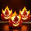Booaee 3Pezzi Candele LED Halloween,Luci Halloween Foglia d'acero Lanterne Halloween Decorazioni Portacandele da Tavolo,halloween Decorazioni Tavola,Foglia d'acero Candela Autunnale Deco per Interni Feste