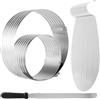 NAMYEUT Set di 4 Accessori per Torte in Acciaio Inox, Diametro 24 - 30, Coltello da Pasticceria, Anello Regolabile Ø 16 - 30, Paletta per Torte in Acciaio Inox