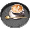 Agatige Vassoio da Portata Rotondo, Piatto da Tè e caffè Antiscivolo in Legno, Grandi Snack per Tavolo, Bar, Feste, Ristorante, Hotel, 11,8 x 0,79 Pollici