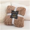 ENEN Flanella Coperta Plaid Pile Morbida Calda di Microfibra Letto Jacquard Copertina Invernale Singolo Matrimoniale per Divano Coperta Morbida Leggera (Marrone,180x200)