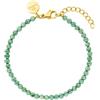 Purelei Bracciale in avventurina, Bracciale da donna in acciaio inossidabile resistente, bracciale impermeabile in perle di avventurina, lunghezza regolabile da 16 a 19 cm (Oro)