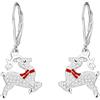 LINSTER Orecchini con renna natalizia da donna Argento sterling 925 Orecchini pendenti con renne animali CZ regali di gioielli per feste di Natale per le donne