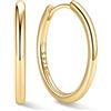 ChicSilver 8-20mm Orecchini a Cerchio Donna Argento 925 Nero Oro Rosa | argento 925 delicato sulla pelle e anallergico; design semplice e classico, brillante, elegante,intramontabile e versatile