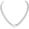 Richsteel Lettere A-Z Collana Uomo Argento Collana Cubana 7 MM Uomo Acciaio 46+5 CM Collana Iniziale Cuban Chain San Valentino Regalo Uomo