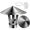 generic 50-300mm Comignolo Antivento Antipioggia per Camino Terminale Canna Fumaria, Copertura Abbattitore Fumi Stufa Pellet, Cappello Scarico for Esterni(80mm/3.1in)