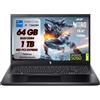 acer Nitro V 15 Pc Gaming, Notebook Gaming i7-13620H, 64GB RAM DDR5, SSD 1TB, Display 15,6 FHD IPS 165 Hz, NVIDIA GeForce RTX 5050 (8 GB GDDR6), Tastiera Retroilluminata, Pc Portatile, Laptop Gaming