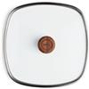 Woll Logic - Coperchio quadrato in vetro di sicurezza, 28 x 28 cm, con coperchio in legno