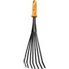 Fiskars OneClick Scopa a Ventaglio Piccola, Per Aiuole e Spazi Ristretti, Sostituzione Facile con un Solo Clic, Delicato sulle Piante, Larghezza: 12 cm, Nero/Arancione, 1080682