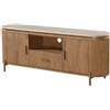 DRW Mobile TV con 2 ante e 1 cassetto in legno e piano in marmo artificiale in rovere e beige 60x160x40 cm