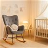 MEUBLE COSY Sedia a Dondolo per Allattamento, Poltrona Nursing Comoda e Sicura, Seduta Imbottita, Legno Massiccio, Ideale per Cameretta