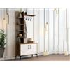 Dmora - Mobile da ingresso Calista, Entratina appendiabiti, Composizione per atrio, Consolle portaoggetti multifunzione, 90x35h200 cm, Noce e Bianco
