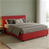 Talamo Italia Dmora Letto Matrimoniale 175x205 cm Rosso Sfoderabile Contenitore, Imbottito Made in Italy