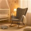 MEUBLE COSY Sedia a Dondolo per Allattamento, Poltrona Nursing Comoda e Sicura, Seduta Imbottita, Legno Massiccio, Ideale per Cameretta