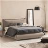 Talamo Italia Dmora Letto Matrimoniale 180x220 cm Grigio Sfoderabile Contenitore, Imbottito Made in Italy