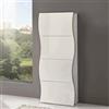 Dmora - Scarpiera Francesco, Mobile multiuso a 4 ante, Portascarpe da ingresso, 100% Made in Italy, cm 71x27h162, Bianco lucido